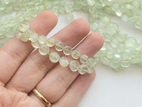 Perles Prehnite facettées 6-8mm vertes pour création de bijoux - 3