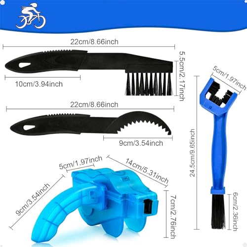 Kit Máquina e Escovas para Limpeza Corrente Bicicleta Bike Lorben 4 Peças-GT6353