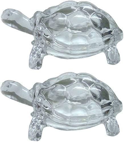 WhopperIndia Crystal Crystal Tortoise or Turtle Animal Figurine Lucky Gift for Your Loved One Set of 2