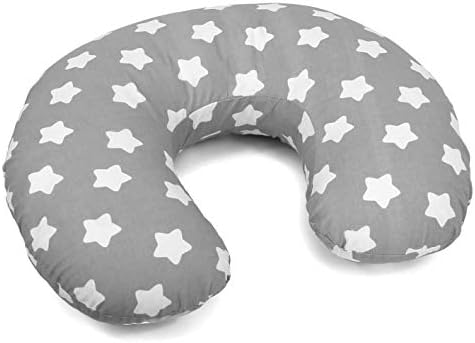 Babymam BABY BREAST FEEDING PILLOW NURSING MATERNITY PREGNANCY + REMOVABLE COTTON COVER (Elephants grey)