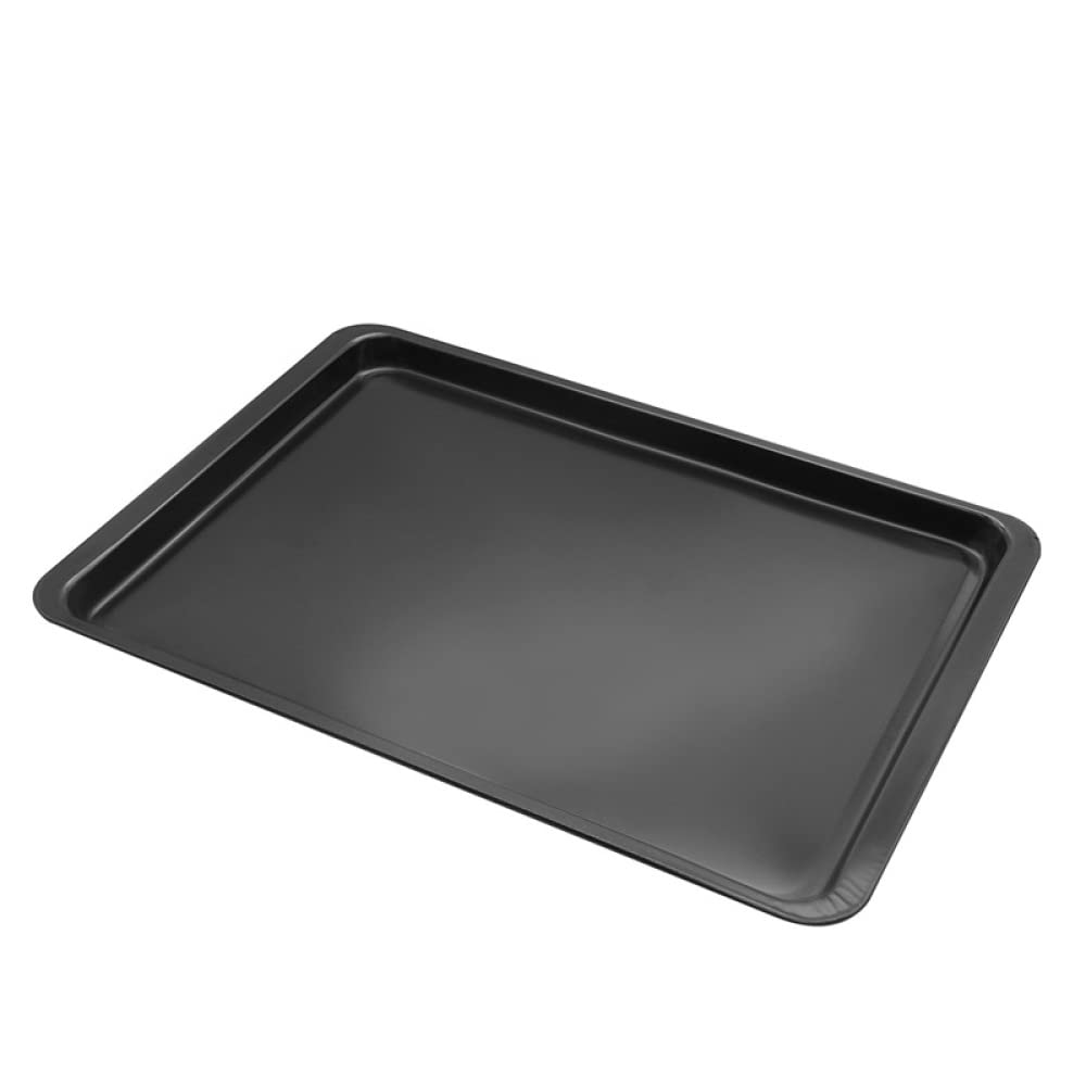 ACiyD Bandeja para Hornear de 14,5 Pulgadas, Bandeja de Acero al Carbono, Platos rectangulares Negros para Hornear, Pastel, Pizza, Pan, Pastel, Molde para Hornear (Negro)