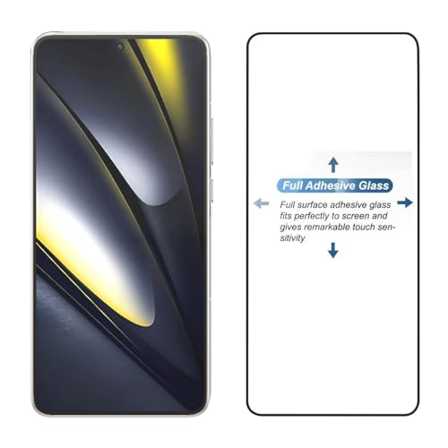 Image of POPIO Military-Grade Gorilla Tempered Glass for Xiaomi Poco F7 (Black) Edge To Edge Coverage With Easy Installation Kit