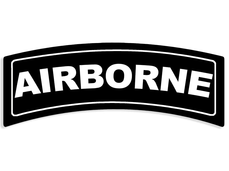 Autocollant Airborne Tab en vinyle noir pour voiture et ordinateur
