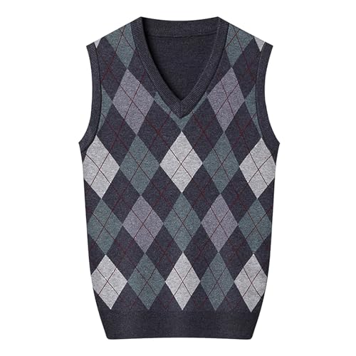 Gilet de pull tricoté décontracté pour hommes veste légère automne-hiver style moderne gris