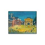 l'arc de triomphe tagué  Tableaux Celebres a Decorer. impression sur toile art mural Jean Dufy \