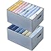 METODIM Cassetto Organizer per Pantaloni, 2 Confezioni Organizer Cassetti Pieghevole per Vestiti, Armadio Divisori Storage Box Cassetto Organizzator per Jeans, Leggings, Magliette (7+9 Scompartimenti)