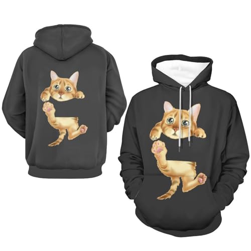 Sweat à capuche chat mignon UMENG pull unisexe chaton taille S - 7