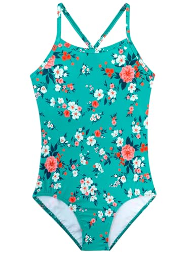 Image of Girls Swimsuit One Piece Bathing Suit with Adjustable Straps Cute Little Kids Swimming Suits Beach Swimwear 4T-12