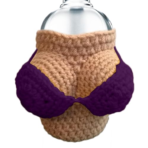 Copribottiglie divertenti decorativi - Copri bottiglia bikini alluncinetto termoisolante Custodia elastica per portatile copertura per multifunzionale per