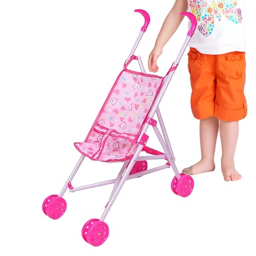 Cochecito De Muñecas De Juguete,Juguetes Plegables de Juego de Imitación Infantil - Carrito de Paseo para Juego Simbólico | para Niños en Edad Preescolar Guardería Escuela Hogar Parque Jardín Regalos