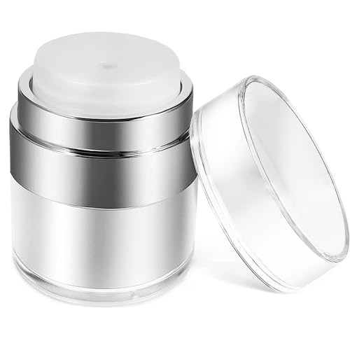 VerteLife Airless Pump Jar, 30ml Cream Jar Vacuum Bottle Travel Size Airless Pump Bottle Refillable Cream Dispenser Moisturiser Pump Lotions Cosmetics Container for Drunk Elephant