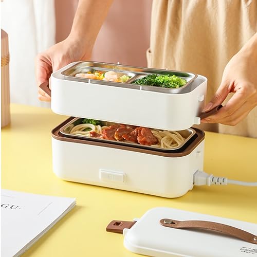 Przenośny elektryczny pojemnik na lunch, podgrzewacz do żywności, zdejmowany pojemnik ze stali nierdzewnej, odpowiedni do domu, szkoły, pracy