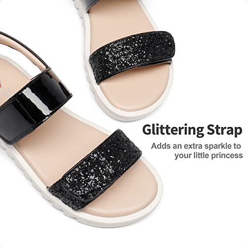 Image of DREAM PAIRS Girls Sandals Glitter Two Strapped Casual Open Toe Sandals Little Kid /Big Kid