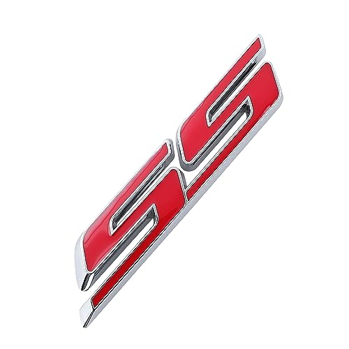 Image of 1PC SS Emblem 3D Metal Car Sticker Decoration Car Side Rear Badge for Cars Trucks SUV Luggage Computers (Silver red)