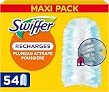 Swiffer Duster Plumeau Recharges, Pack Économique 54 Unités (6x9), Attrape et Retient 3x Plus de Poussière et Cheveux, Efficace contre 100% des Poussières Domestiques, Manche Vendu Séparément
