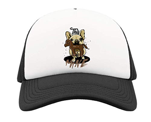 Gorra de camionero snapback con rejilla ajustable transpirable y estampado de perro carlino pugs
