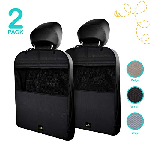 Premium & Stylish Car Seat Protector Kick Mats, 2 Pack, Easy Care, 3 Color Options