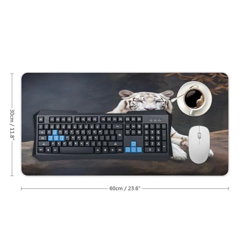 Pad Mouse Grande con Tigre Albino, Antideslizante y Resistente al Agua miniatura 2