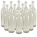FastRack - W5 Wine Bottles, Bordeaux Liquor Bottles, Clear Wine Bottles, 750 ml Empty Bottles, Empty Bottles for Drinks, Clear/Flint Bordeaux Wine Bottles, 12 per Case
