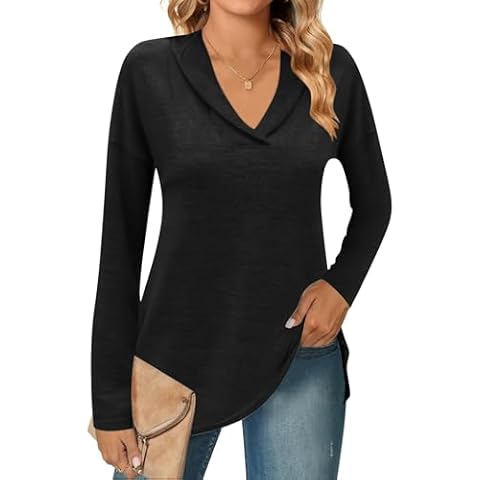Famulily Women's V Neck Oversized Sweatshirt Cover