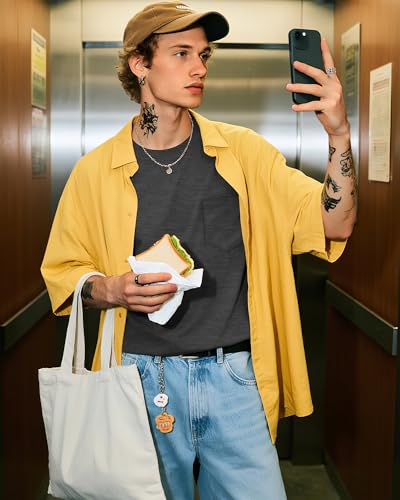 Ficerd 4 Pack Men’s Big and Tall Shirts, Short Sleeve Pocket Tee Heavyweight Crew Neck Cotton Tops Loose Fit Casual T Shirt3