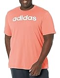 adidas men's essentials single jersey linear embroidered logo t, wonder clay, large