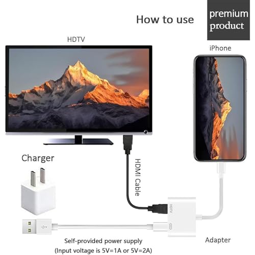 Lightning-HDMI-Adapter Vecbmn für Apple Geräte