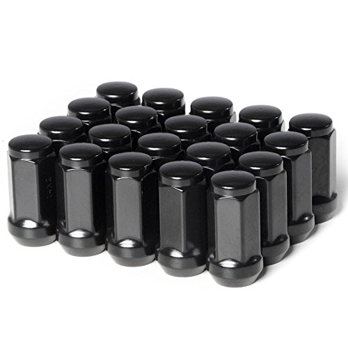 Circuit Performance 9/16" Black Closed End Bulge Acorn Lug Nuts Cone Seat Forged Steel (20 Pieces) #TOP1