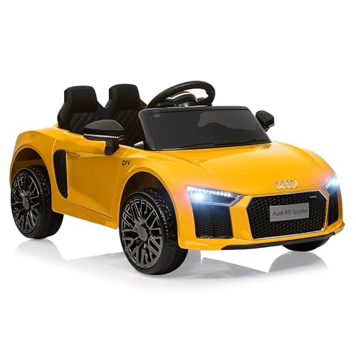 Hipicute Licensed Audi 12V Kids Ride-On Car | Electric Car with Remote Control for Boys and Girls | 4-Wheel Design, LED Headlights, Music, and Horns