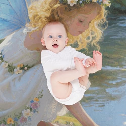 Soft Throw Blanket For Couch, Lightweight Flannel Blanket For Sofa, Stream Water Flower Fairy Couch Throw Bed, Warm Cozy Decorative Blankets Fall Winter Decor 50"X60" - 7