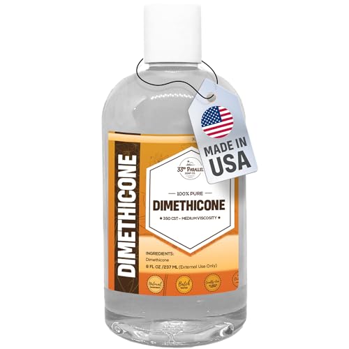 33rd Parallel | DIMETHICONE Oil (8 oz) 100% Pure, Cosmetic Grade | Widely Used in Moisturizers, Lotions, Primers, Foundations, Hair Products, Sunscreen, Wound Care | 8 Ounces