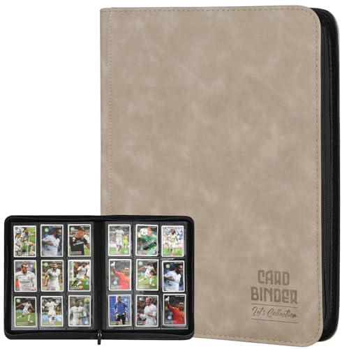 Trading Card Binder, Premium 9 Pocket Double Sided 540 Pocket PU Card Collection Binder, Collectible Trading Card Albums for MTG, TCG, Sport Card, Game Cards (Ecru)