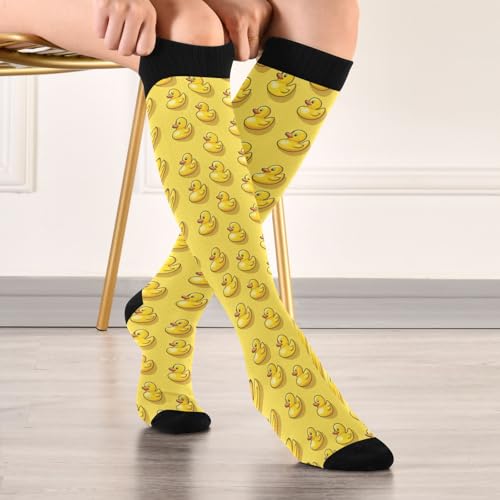 Image of Pigsaly Red White Polka Dot Womens Compression Socks Athletic Tube Sock Knee High Socks Outdoor Sport Socks