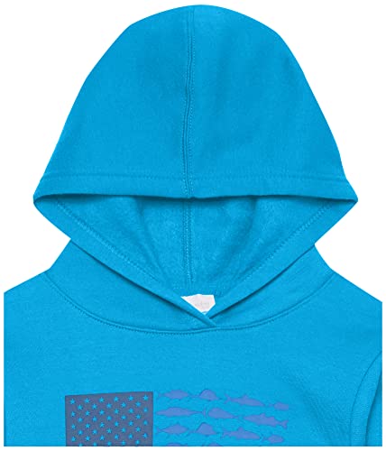 Columbia Youth Unisex Pfg Fish Flag Hoodie, Compass Blue/Carbon, X-Large #TOP1