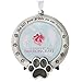 FASHIONCRAFT Pet Memorial Ornament Departed Paw Prints You Left Paw Prints On Our Hearts Round Metal Photo Frame Velvet Easel Back & Gift Box Table Top Remembrance Pewter Finish Dog, Cat