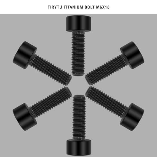 Image of Lightweight Titanium Bolts M6x18 Hex Socket Screws, Black, 6PC