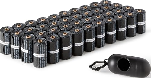 Image of Amazon Basics Dog Poop Leak Proof Bags with Dispenser and Leash Clip, Unscented, 13" x 9", 600 Count
