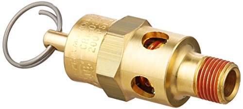 Control Devices ST2512-1A200 ST Series Brass Soft Seat ASME Safety Valve, 200 psi Set Pressure, 1/8 Male NPT