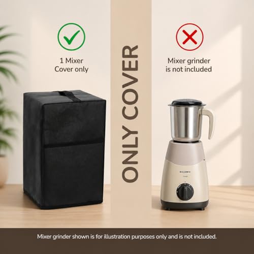 Image of Mixer Grinders Waterproof Dust Cover with Handle & Storage Pocket, Suitable for Women, Men & Everyday Home Use Standard Size, Black (8 inchX 8 inchX 12.5 inch) (PHMIXER)