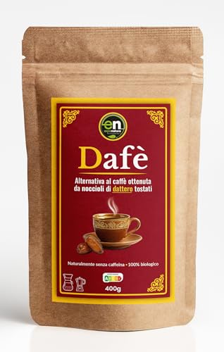 Exponatura Dafè Bebida de Semillas de Dátiles Bio 400g - Sustituto del Café Sin Cafeína - Huesos de Dátiles Tostados y Molidos - Infusión Natural Rica en Antioxidantes - Vegano y Sin Gluten
