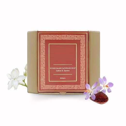Han.dm.ade Soa.ps S.af.fro.n and Jasmine Kumkumadi Face Wash Soap Bar - 100gms