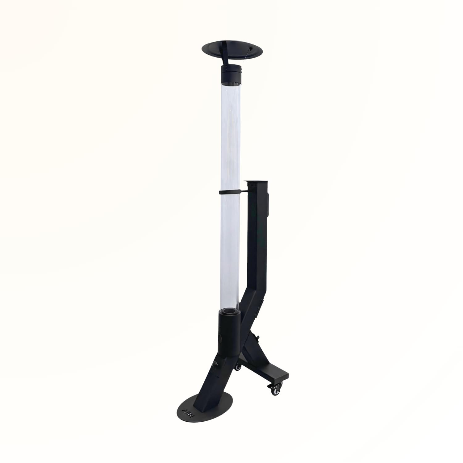 Poêle à pellets colonne de feu chauffage terrasse extérieur 174 cm noir