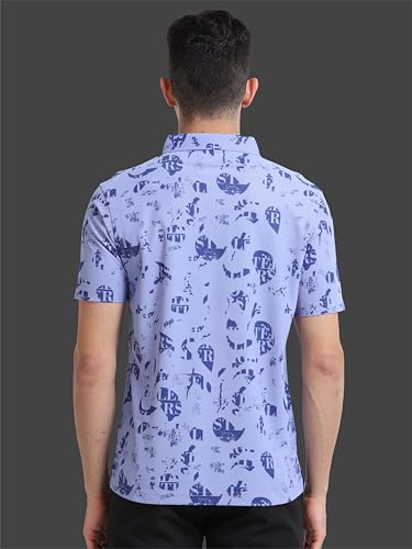 Image of STELLERS Men's Printed Polo T-Shirt | Regular Fit| Feather Touch Feel | Odour Resistant | Wrinkle Free | Stretchable | Anti-Static