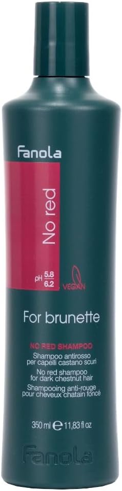 Fanola No Red Shampoo, Anti Red Reflexes On Colored and Natural Hair with Dark Tones, Anti-Fading Technology to Keep your Color Cool and Homogeneous, 350
