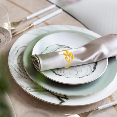 Maxqzin 10Pcs Gold Napkin Rings Leaf Napkin Rings Metal Napkin Holder Table Decor for Wedding Party Dinner Banquet - Cosy Home Interiors Maxqzin 10Pcs Gold Napkin Rings Leaf Napkin Rings Metal Napkin Holder Table Decor for Wedding Party Dinner Banquet - Image 5