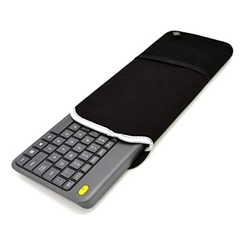 Wommty Neoprene Dust Cover Carrying Case Protector Sleeve Skins Bags with Mesh Pouch for Logitech Wireless Touch Keyboard K400 Plus QWERTY UK Layout Cover