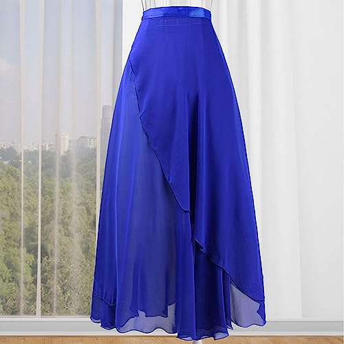 Wuchieal Dance Skirts For Women, Long Chiffon Ballet Skirt, Women'S Dance Wrap Skirt With Tie thumb #7