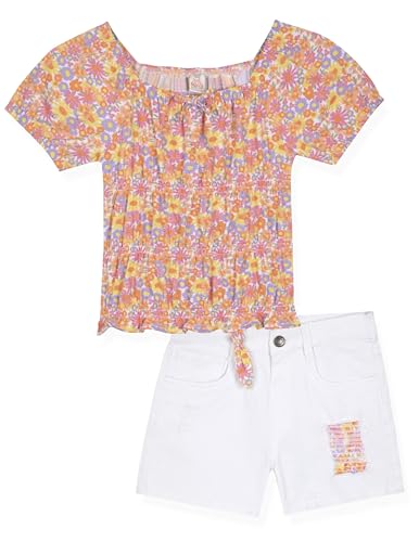 Image of Sweet Butterfly Girls Jeans Short Sets - 2 Piece Girls Clothing Set