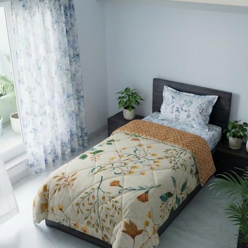 Image of Mafatlal Tulip Premium 120 GSM Quilted Comforter for Single Bed | Soft Sleep, Daily Use & Premium Soft Single AC Comforter | 60 x 90 Inch | Luxe Off White
