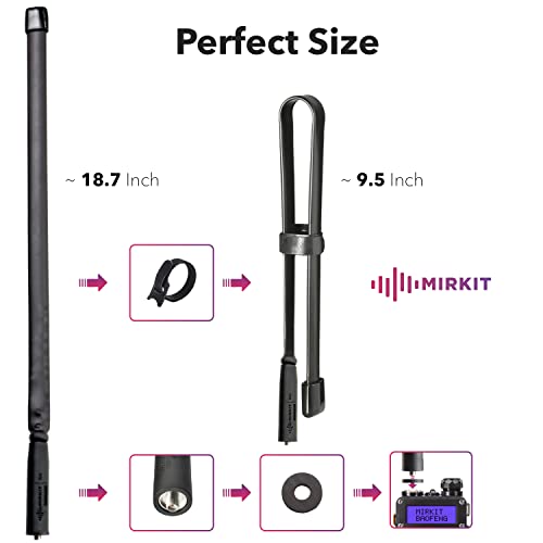 Mirkit Foldable Tactical Antenna 18.7 Inch With Sma-Female Connector, Dual Band Vhf/Uhf (136-174Mhz, 400-480Mhz) For: Uv-5R, Uv-82, Bf-F8Hp, Uv-5R V2+ Plus, Bf-F9 V2+ Two Way Radios #TOP5